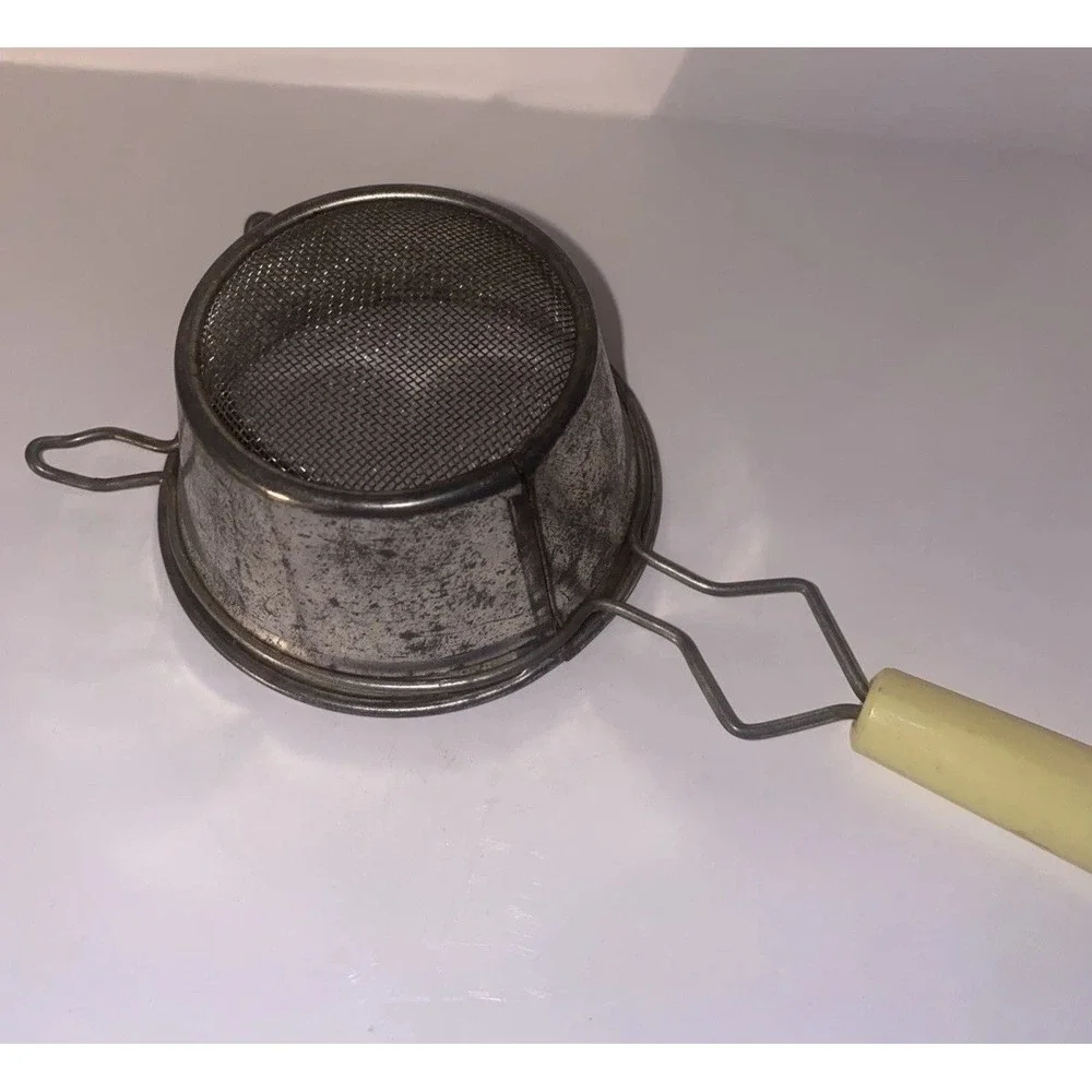 Vintage Mini Strainer Yellow Handle